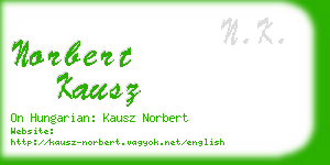 norbert kausz business card